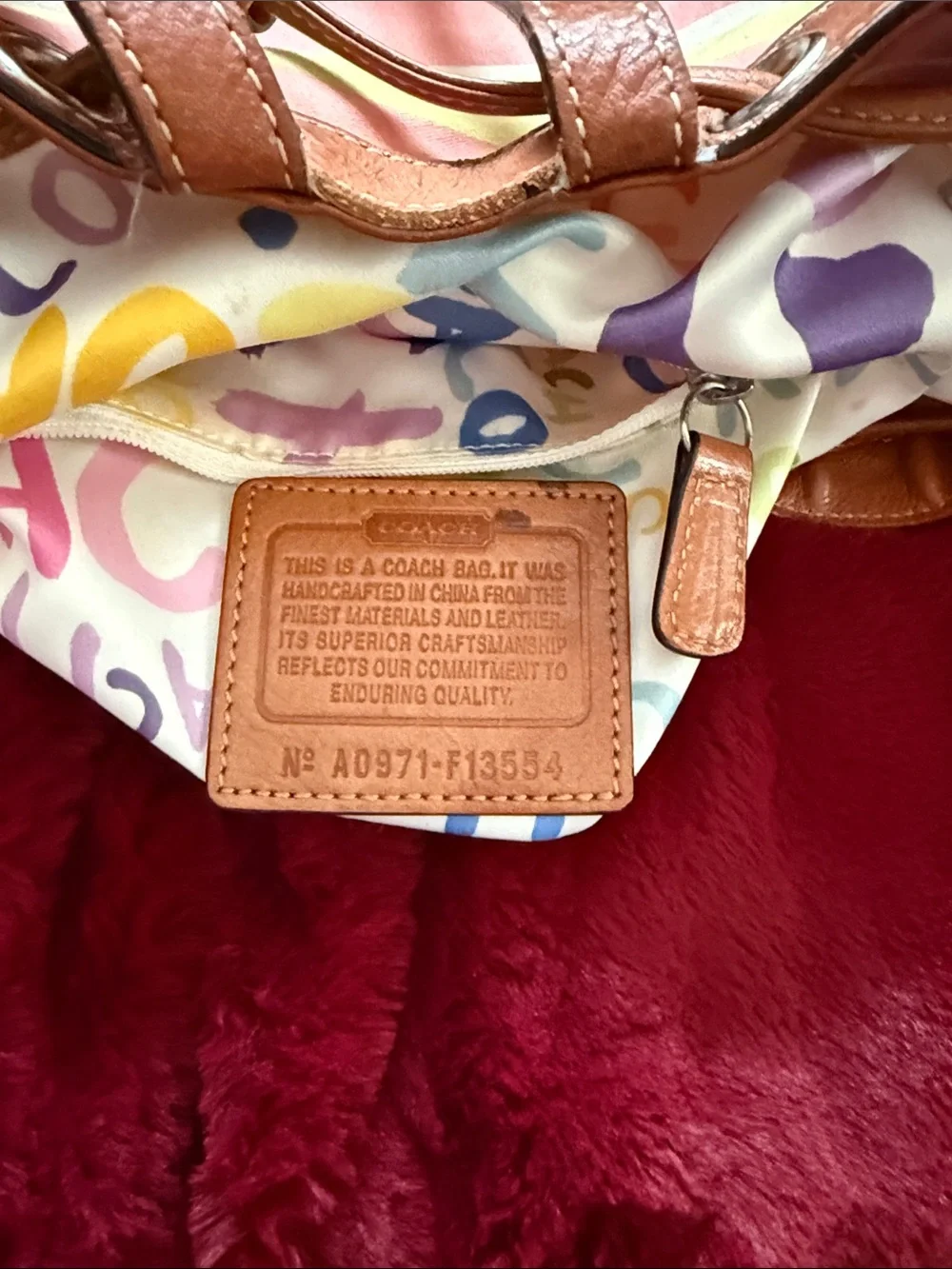 Vintage Coach Multicolor Pastel Striped Drawstring Backpack - Picture 4 of 4
